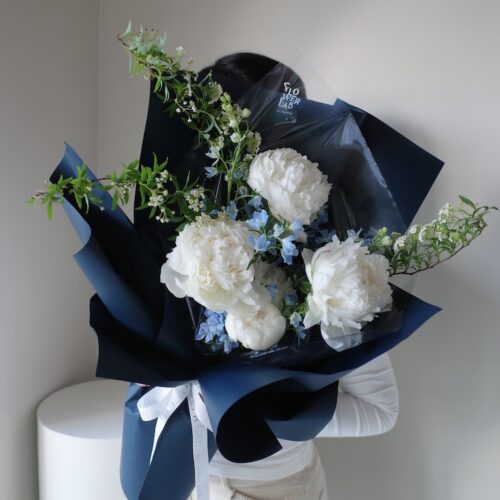 ช่อดอก Peony Luxury สีขาว- B97