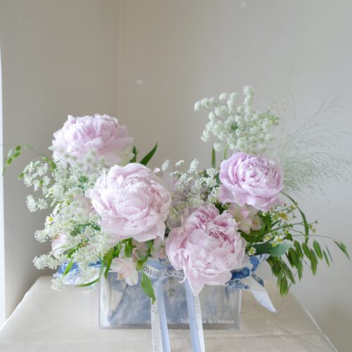 Pink Peony– Acrylic Basket – AK02 | Flowerlab