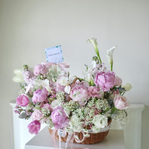 Flower Basket XL ตะกร้าดอกพีโอนี – K19