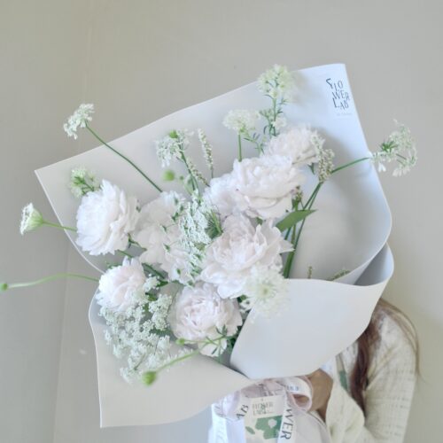 ช่อดอก Peony Luxury สีขาว- B86