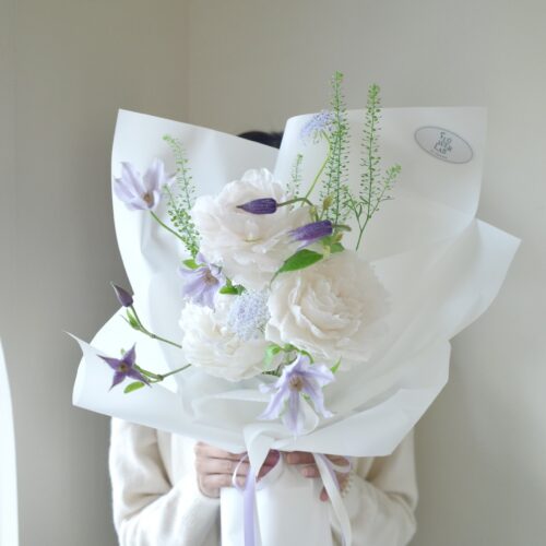 ช่อดอก Peony Luxury สีขาว - B85
