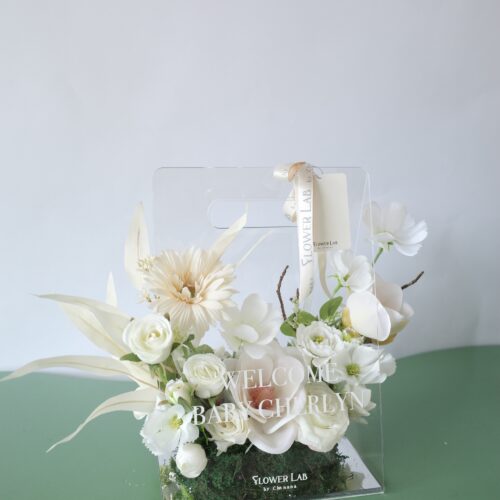 Clear Box-กล่องดอกไม้ประดิษฐ์ อะคริลิคขนาดมาตรฐาน [F-CLR-S-013]