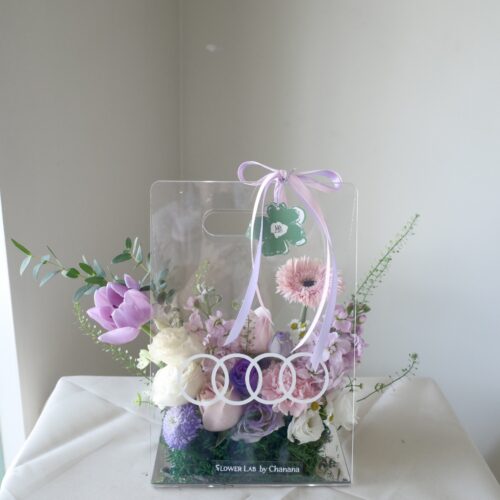 Clear Box-กล่องดอกไม้สด อะคริลิคขนาดมาตรฐาน [F-CLR-S-009]