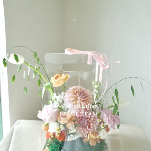 Clear Box-กล่องดอกไม้สด อะคริลิคขนาดมาตรฐาน [F-CLR-S-011]