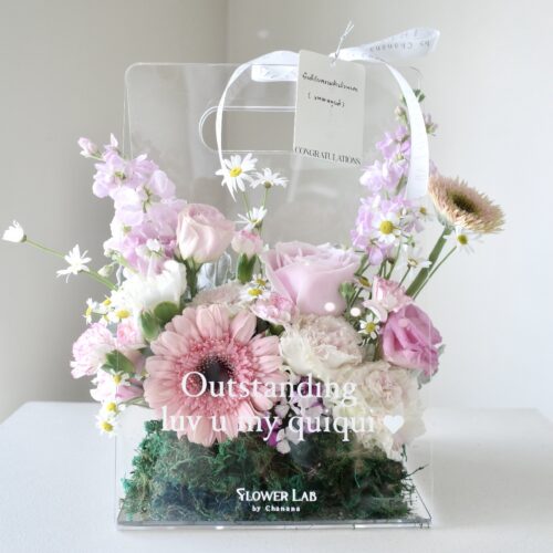 Clear Box-กล่องดอกไม้สด อะคริลิคขนาดมาตรฐาน [F-CLR-S-054]