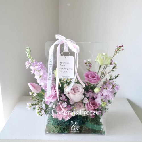 Clear Box-กล่องดอกไม้สด อะคริลิคขนาดมาตรฐาน [F-CLR-S-052]