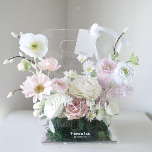Clear Box-กล่องดอกไม้ประดิษฐ์ อะคริลิคขนาดมาตรฐาน [F-CLR-S-046]