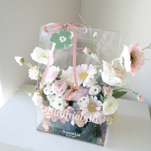 Clear Box-กล่องดอกไม้ประดิษฐ์ อะคริลิคขนาดมาตรฐาน [F-CLR-S-040]