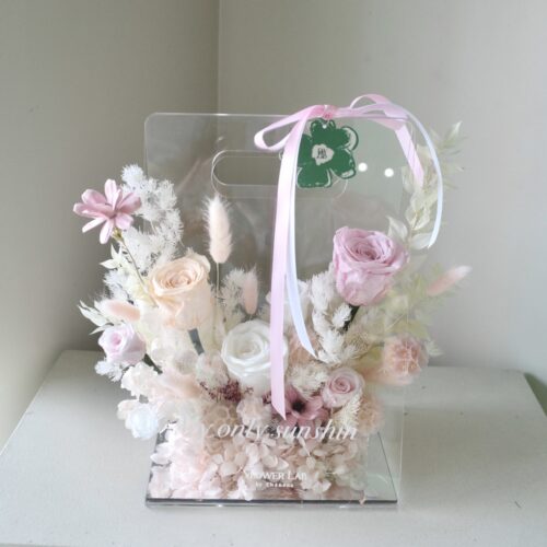 Clear Box-กล่องดอกไม้พรีเซิร์ฟ อะคริลิคขนาดมาตรฐาน [F-CLR-S-039]