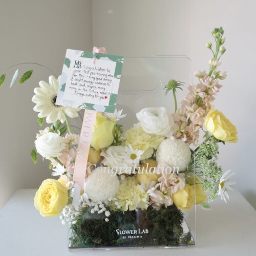 Clear Box-กล่องดอกไม้สด อะคริลิคขนาดมาตรฐาน [F-CLR-S-034]