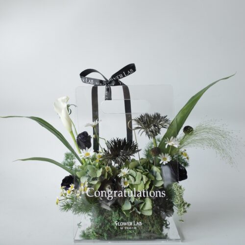 Clear Box-กล่องดอกไม้สด อะคริลิคขนาดมาตรฐาน [F-CLR-S-028]