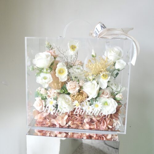 Crystal Box-กล่องดอกไม้อะคริลิคขนาดใหญ่ [F-CRY-L-007]