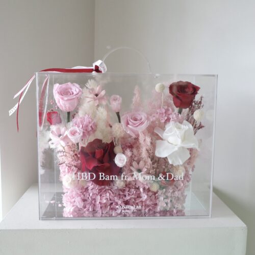 Crystal Box-กล่องดอกไม้อะคริลิคขนาดใหญ่ [F-CRY-L-015]