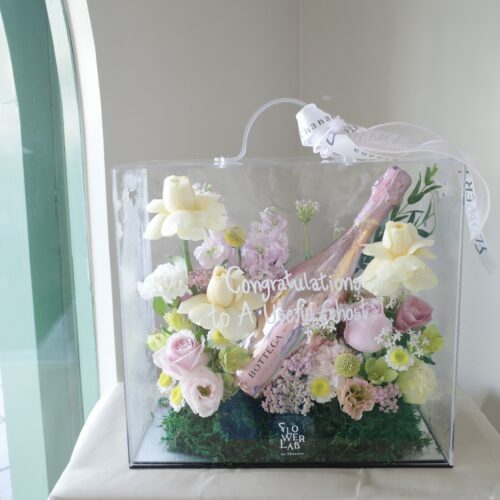 Crystal Box-กล่องดอกไม้อะคริลิคขนาดใหญ่ [F-CRY-L-016]