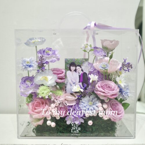 Crystal Box-กล่องดอกไม้อะคริลิคขนาดใหญ่ [F-CRY-L-010]