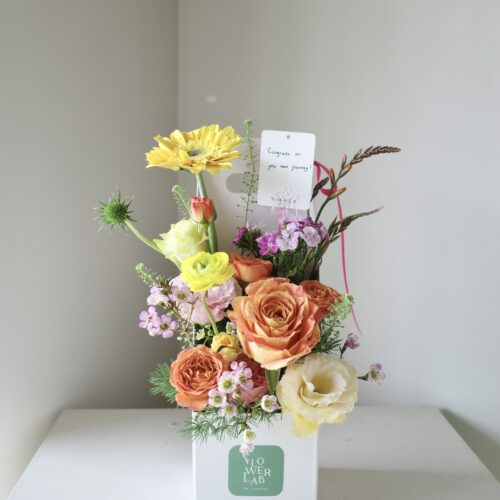 Tiny Box -กล่องดอกไม้สด สีสดใส [F-TIN-013]