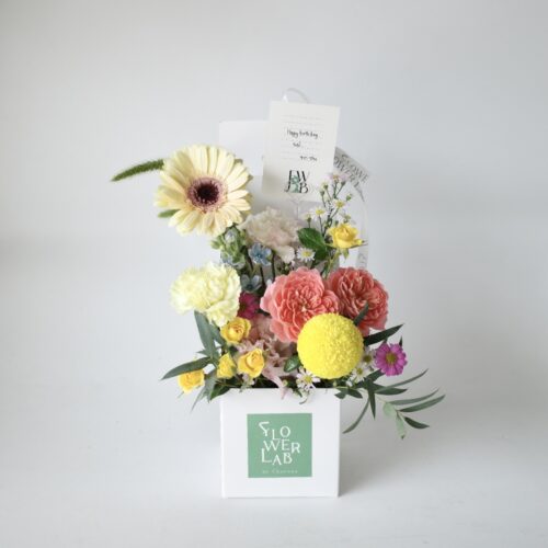 Tiny Box -กล่องดอกไม้สด สีสดใส [F-TIN-015]