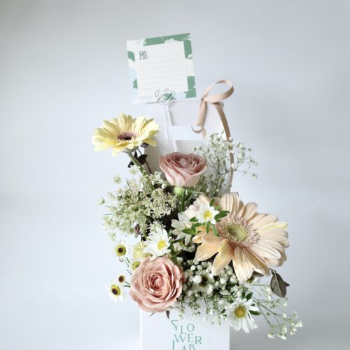 Tiny Box -กล่องดอกไม้สด สีเอิร์ธโทน [F-TIN-020]
