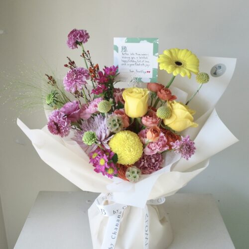 Fresh Flower Vase Wrapped - [F-VAS-M-020]