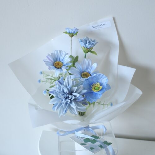 Small-S Bouquet - ช่อดอกไม้ประดิษฐ์ขนาดเล็ก โทนสีฟ้า [F-BOU-SS-003]