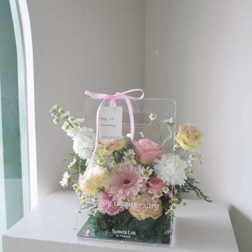 Clear Box-กล่องดอกไม้สด อะคริลิคขนาดมาตรฐาน [F-CLR-S-068]